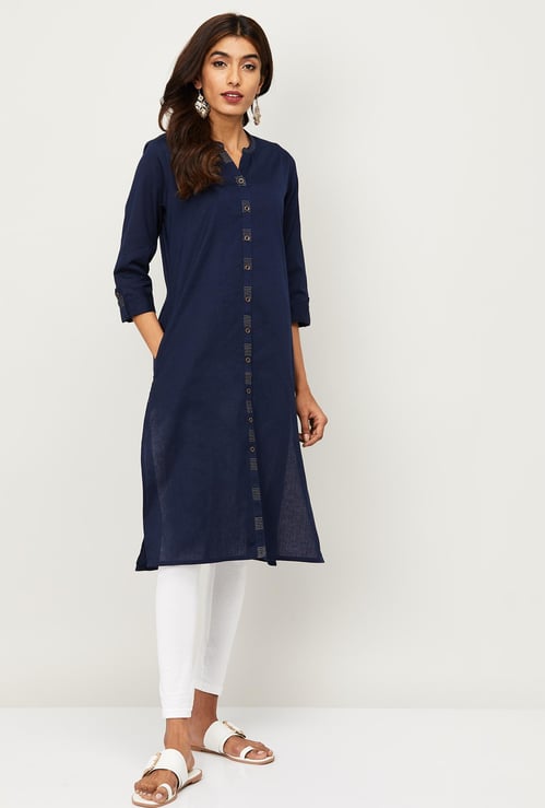 MELANGE Women Solid Straight Kurta