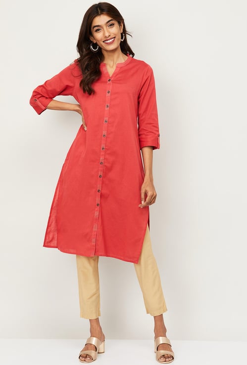 MELANGE Women Solid Straight Kurta