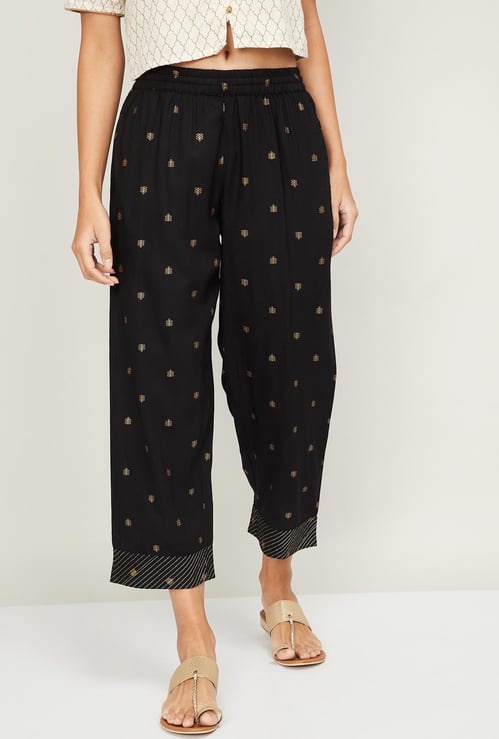 MELANGE Women Printed Elasticated Straight Pants