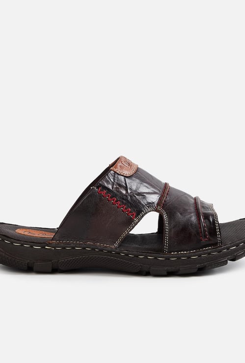 LEE COOPER Men Genuine Leather Textured Sandals