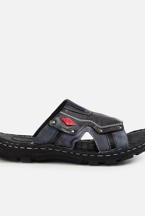 LEE COOPER Men Genuine Leather Textured Sandals