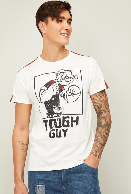FREE AUTHORITY Men Printed Slim Fit Crew Neck T-shirt