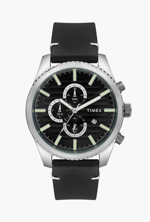 TIMEX Men Leather Strap Chronography Watch - TWEG19500