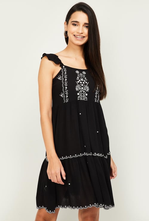 GINGER Women Embroidered A-Line Dress