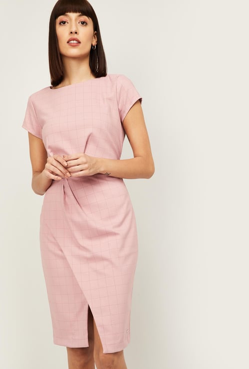 VAN HEUSEN Women Checked Sheath Dress