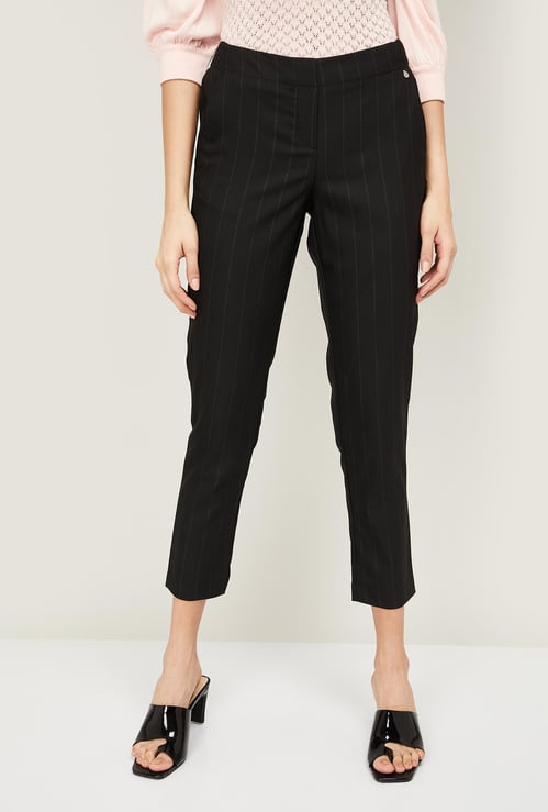 VAN HEUSEN Women Striped Cropped Trousers