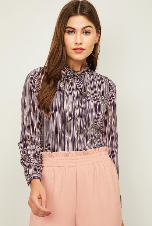 VAN HEUSEN Women Striped Full Sleeves Top