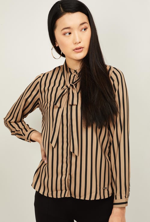 VAN HEUSEN Women Striped Tie-Up Detail Shirt