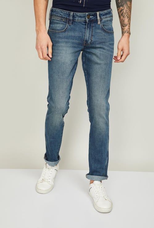 WRANGLER Men Stonewashed Slim Tapered Jeans