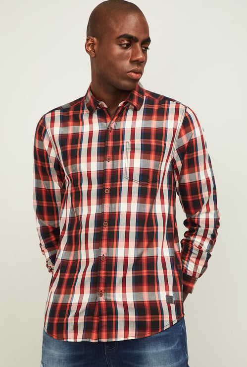 WRANGLER Men Checked Full Sleeves Casual Shirt