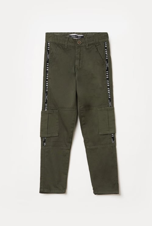 STATUS QUO Boys Solid Cargo Trousers