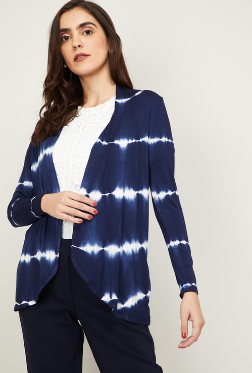 CODE Women Printed Open-Front Shrug