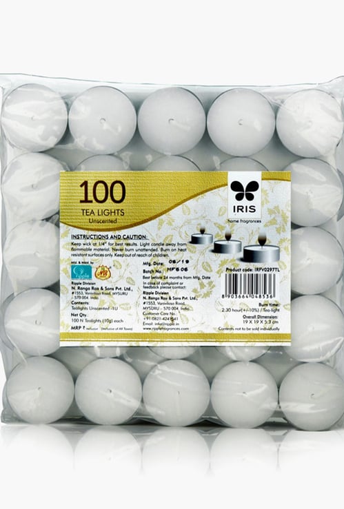 IRIS Tealight Candle- 10gm- Pack of 100