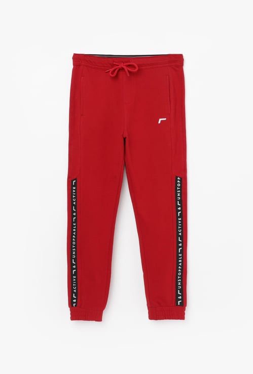 FAME ACTIVE Boys Printed Slim Fit Drawstring Waist Track Pants