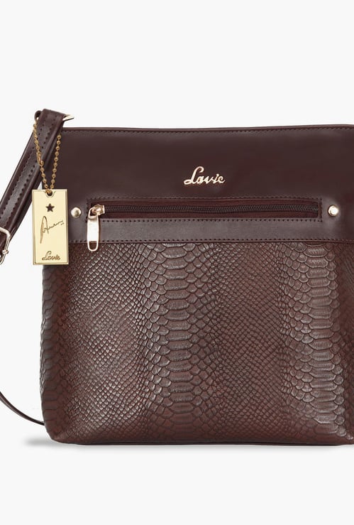 LAVIE Women Textured Zip-Closure Sling Bag