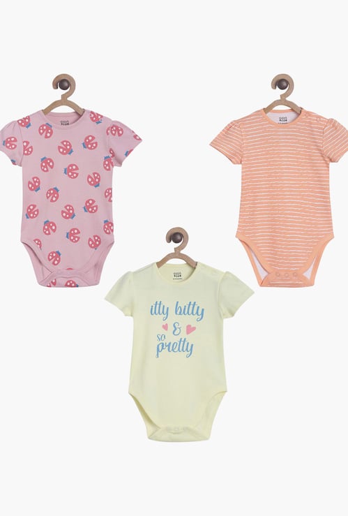 FS MINI KLUB Girls Printed Bodysuit- Pack of 3