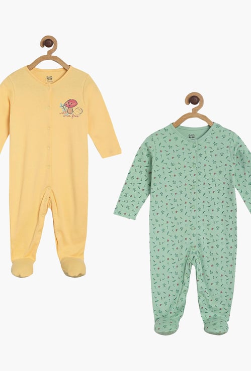 FS MINI KLUB Girls Printed Sleepsuit- Pack of 2