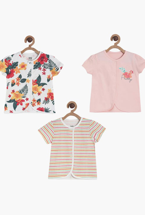 FS MINI KLUB Girls Printed Top- Pack of 3