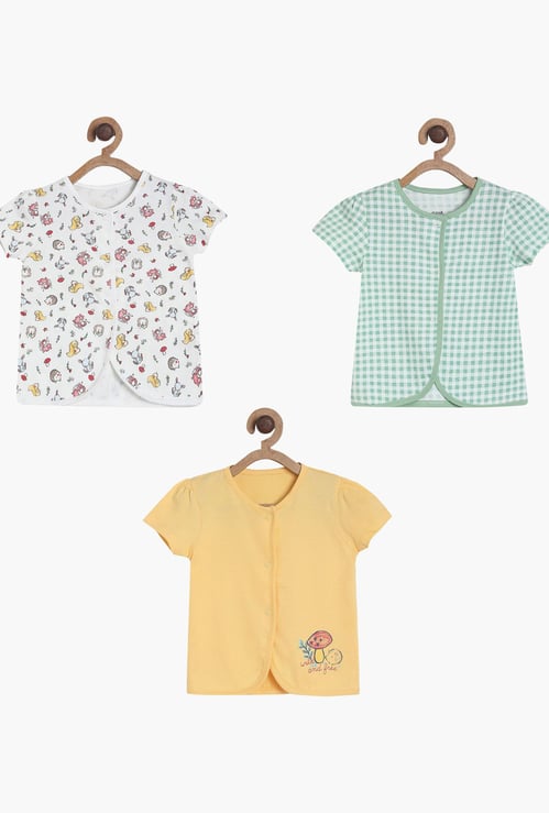 FS MINI KLUB Girls Printed Round Neck Top - Pack of 3