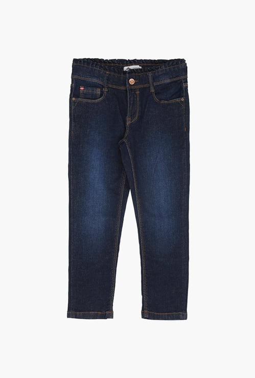 LEE COOPER JUNIORS Girls Medium-Washed Regular Fit Jeans
