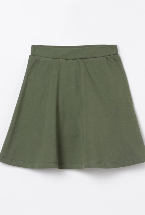 FAME FOREVER YOUNG Girls Solid Knit A-Line Skirt