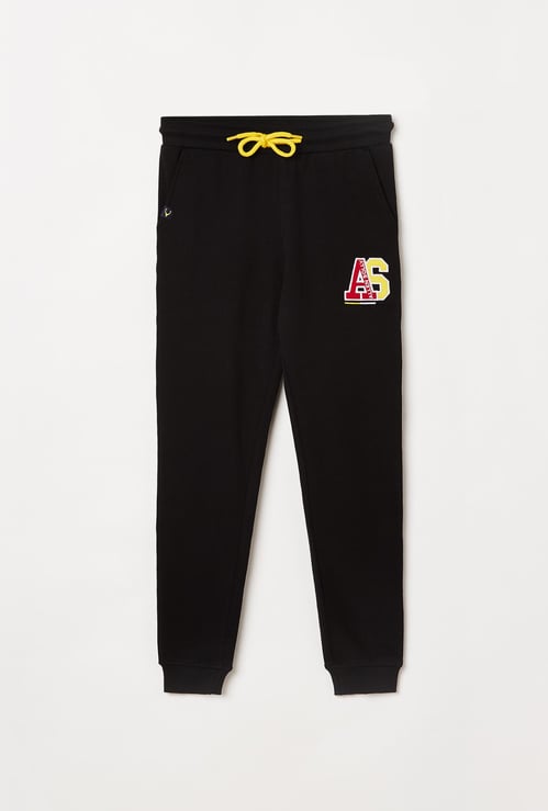 ALLEN SOLLY Boys Appliqued Drawstring Waist Joggers