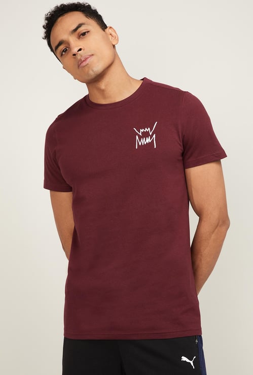 PUMA Men Back Design Regular Fit Crew Neck T-shirt