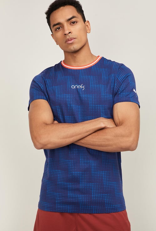 PUMA Men Printed Regular Fit Sports T-shirt