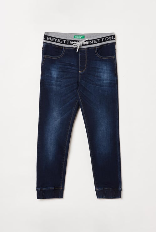 UNITED COLORS OF BENETTON Boys Stonewashed Slim Fit Jeans