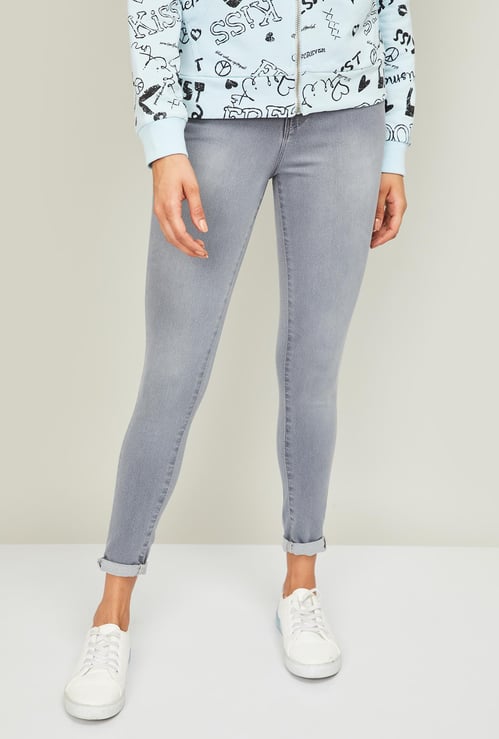 KRAUS Women Stonewashed Skinny Fit Jeans