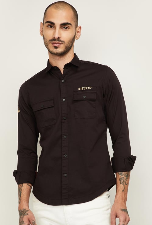 KILLER Men Placement Print Slim Fit Casual Shirt