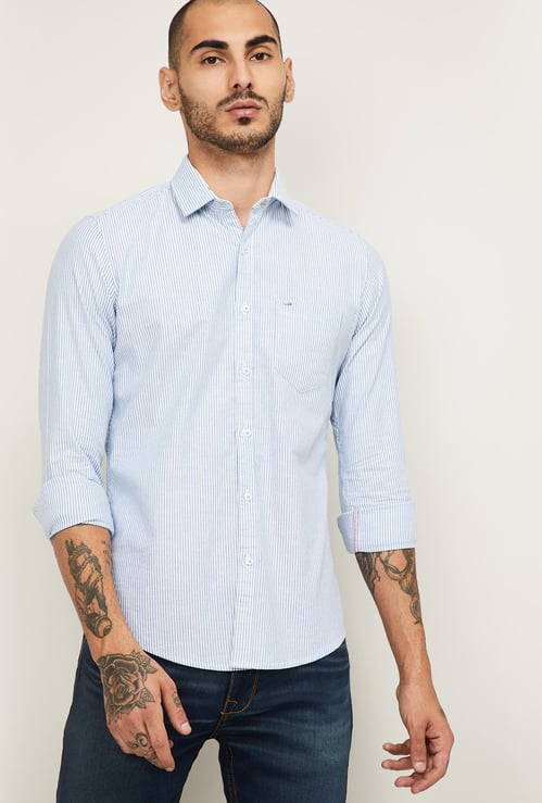 KILLER Men Striped Full Sleeves Slim Fit Casual Shirt