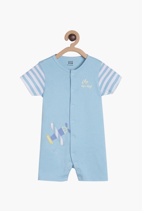 FS MINI KLUB Boys Printed Short Sleeves Romper