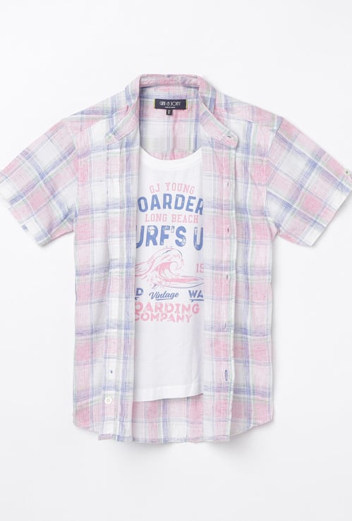 GINI & JONY Boys Checked Casual Shirt