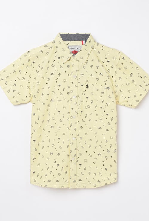 GINI & JONY Boys Printed Regular Fit Casual Shirt