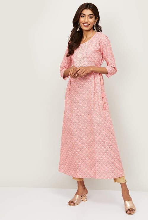 SPAN Women Printed A-line Kurta