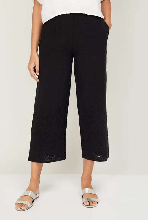 DE MOZA Women Schiffli Detailed Culottes