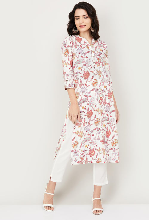 AMUKTI Women Floral Printed Straight Kurta
