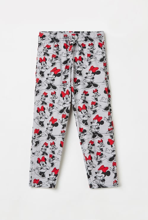 KIDSVILLE Girls Mickey Mouse Print Elasticated Track Pants
