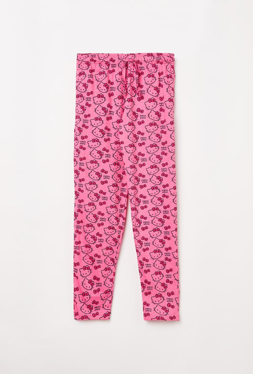 KIDSVILLE Girls Printed Elasticated Track Pants