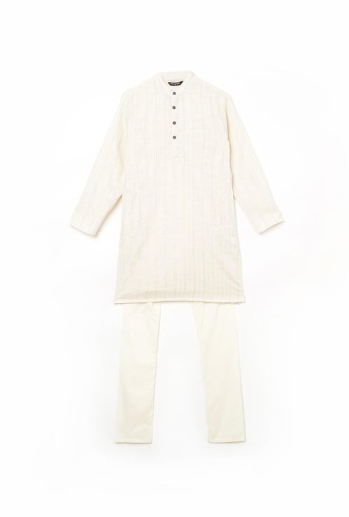 MELANGE Boys Striped Kurta With Solid Pyjamas
