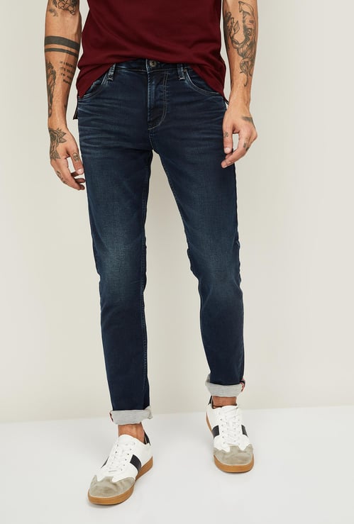 KILLER Men Stonewashed Slim Straight Jeans