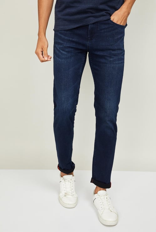 KILLER Men Stonewashed Slim Straight Jeans