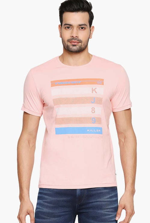 KILLER Men Striped Regular Fit Crew Neck T-shirt