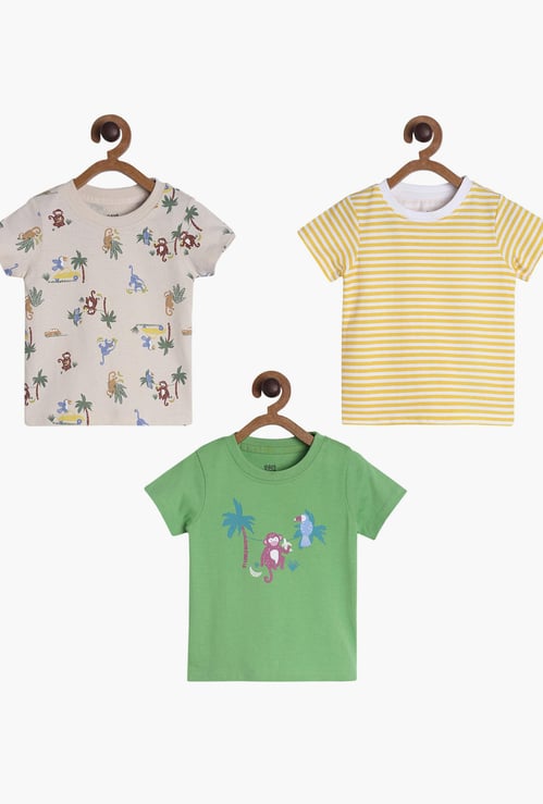 FS MINI KLUB Boys Printed T-shirt- Pack of 3