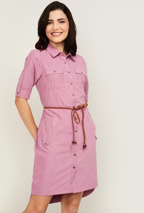 LATIN QUARTERS Women Solid Shirt Dress