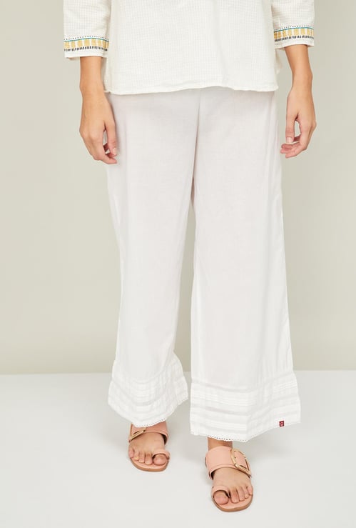 BIBA Women Solid Woven Palazzos
