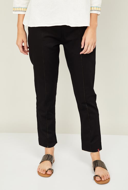 BIBA Women Solid Straight Pants