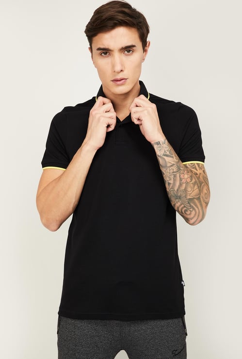 PUMA Men Solid Polo Sports T-shirt