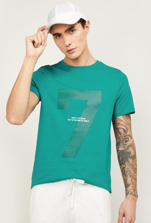 PUMA Men Printed Regular Fit Crew Neck T-shirt